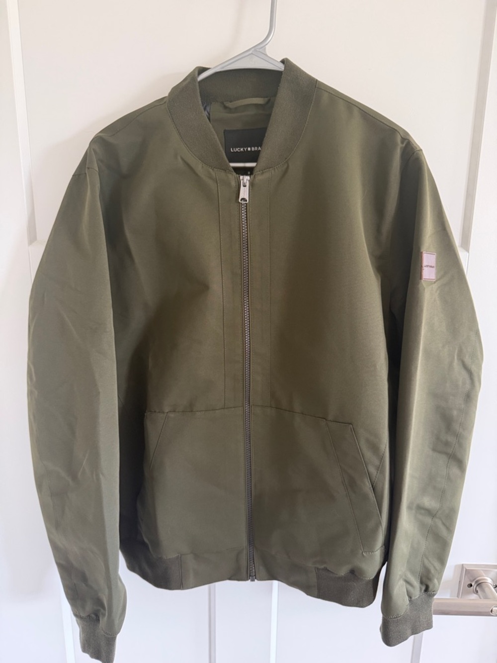 Lucky Brand Olive Green Zip-Up Bomber Jacket